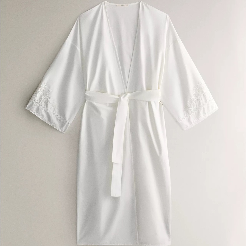Elegant White Kimono Robe